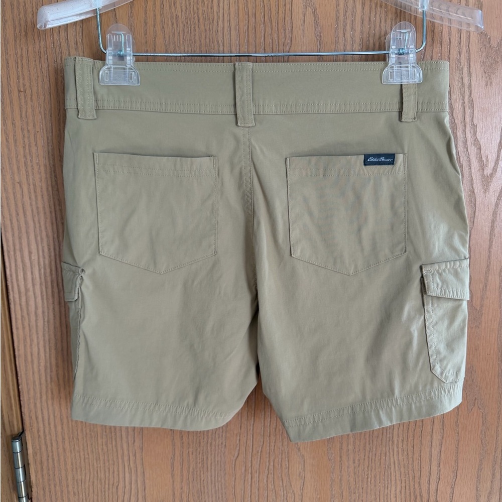 EDDIE BAUER Like New Stretch Cargo Pocket Tan Khaki Casual Outdoor Shorts Size 4 - Picture 5 of 11